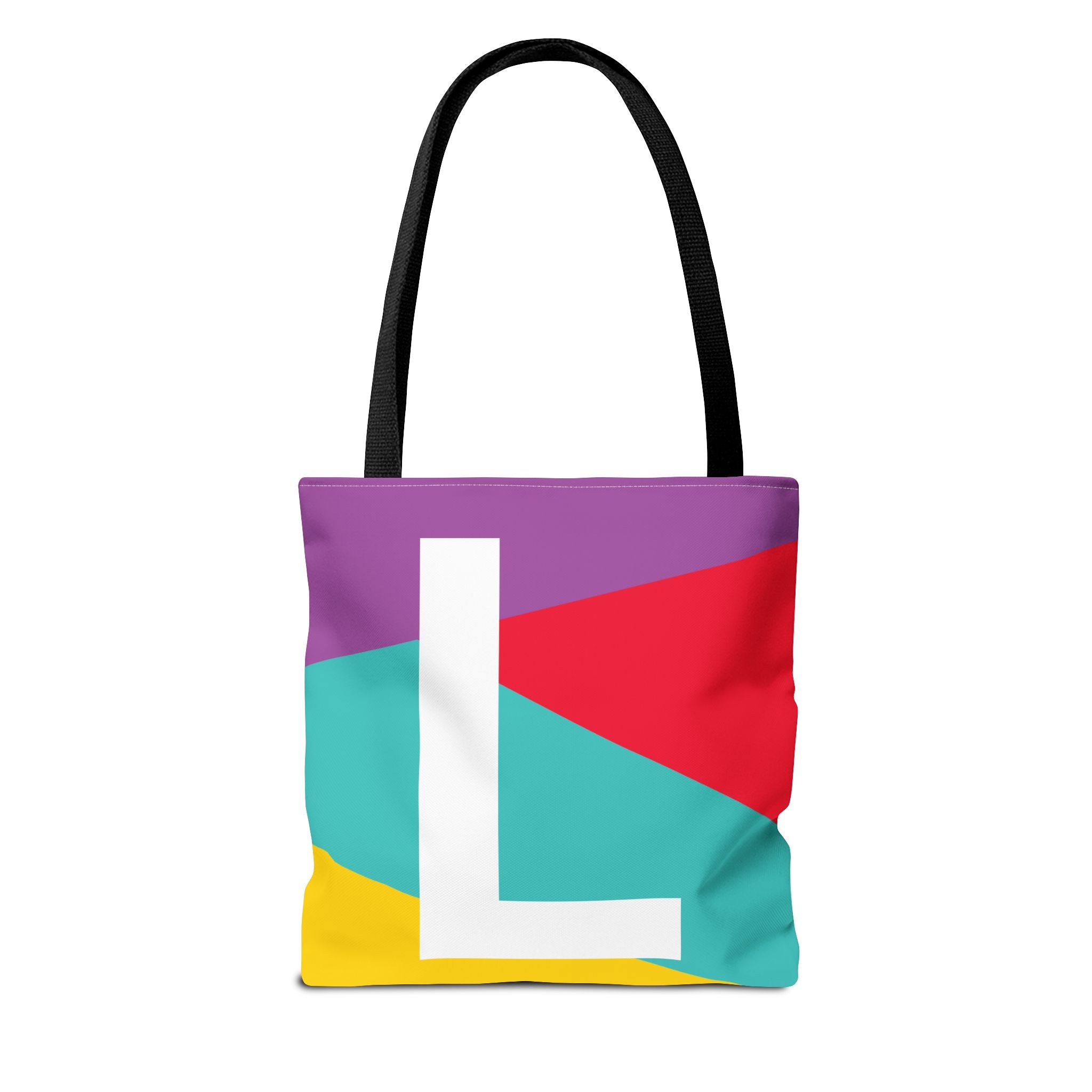 Monogram 'L' Colorblock Tote Bag — Personalized Initial L Shoulder Tote