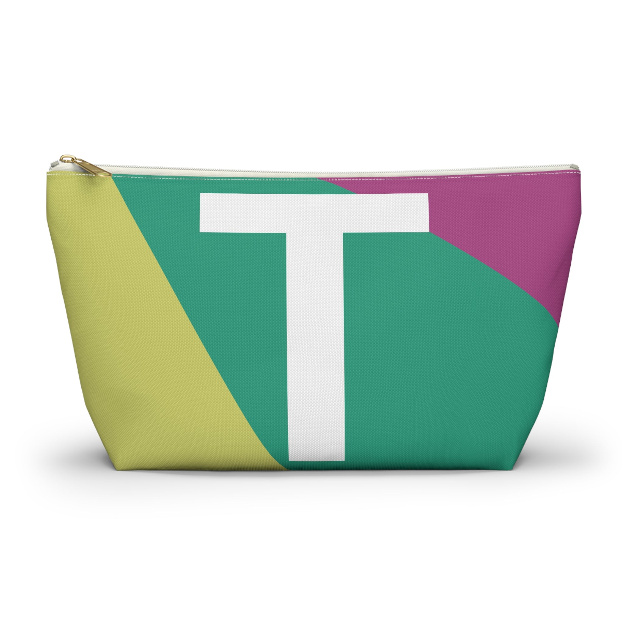 Initials Colorblock Accessory Pouch — Monogram T T-Bottom Cosmetic Bag