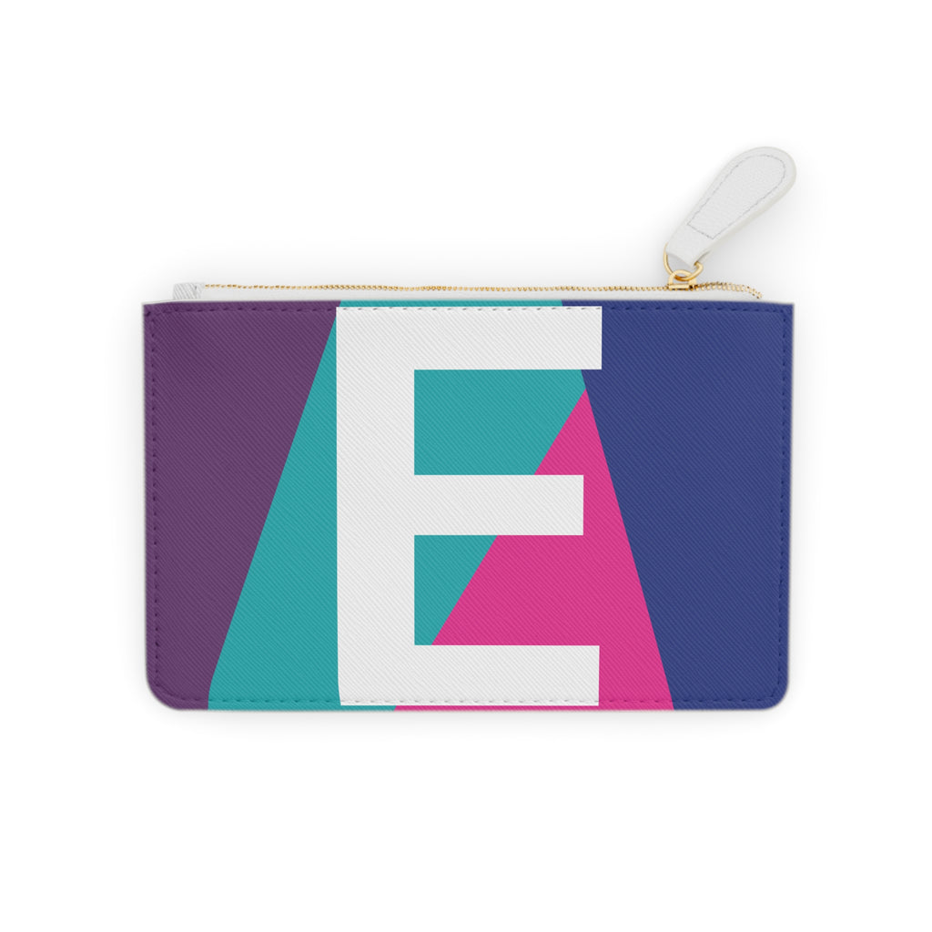 Initial E Mini Clutch — Colorblock Monogram Wristlet Wallet