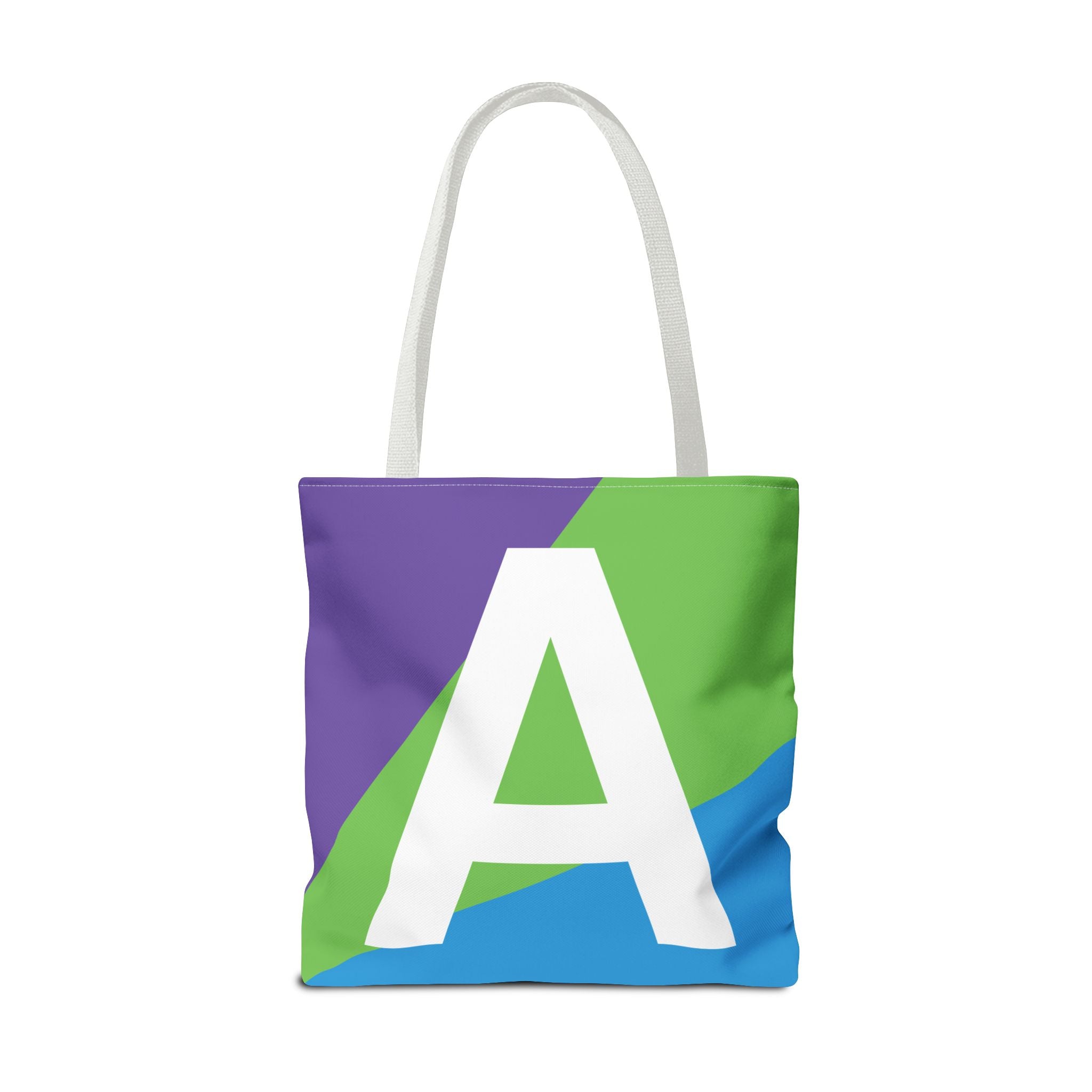 Monogram 'A' Colorblock Tote Bag — Personalized Initial A Shoulder Tote
