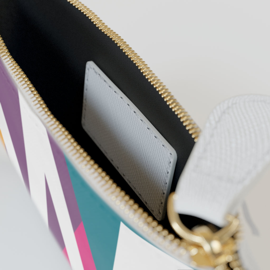 Initial W Mini Clutch — Colorblock Monogram Wristlet Wallet