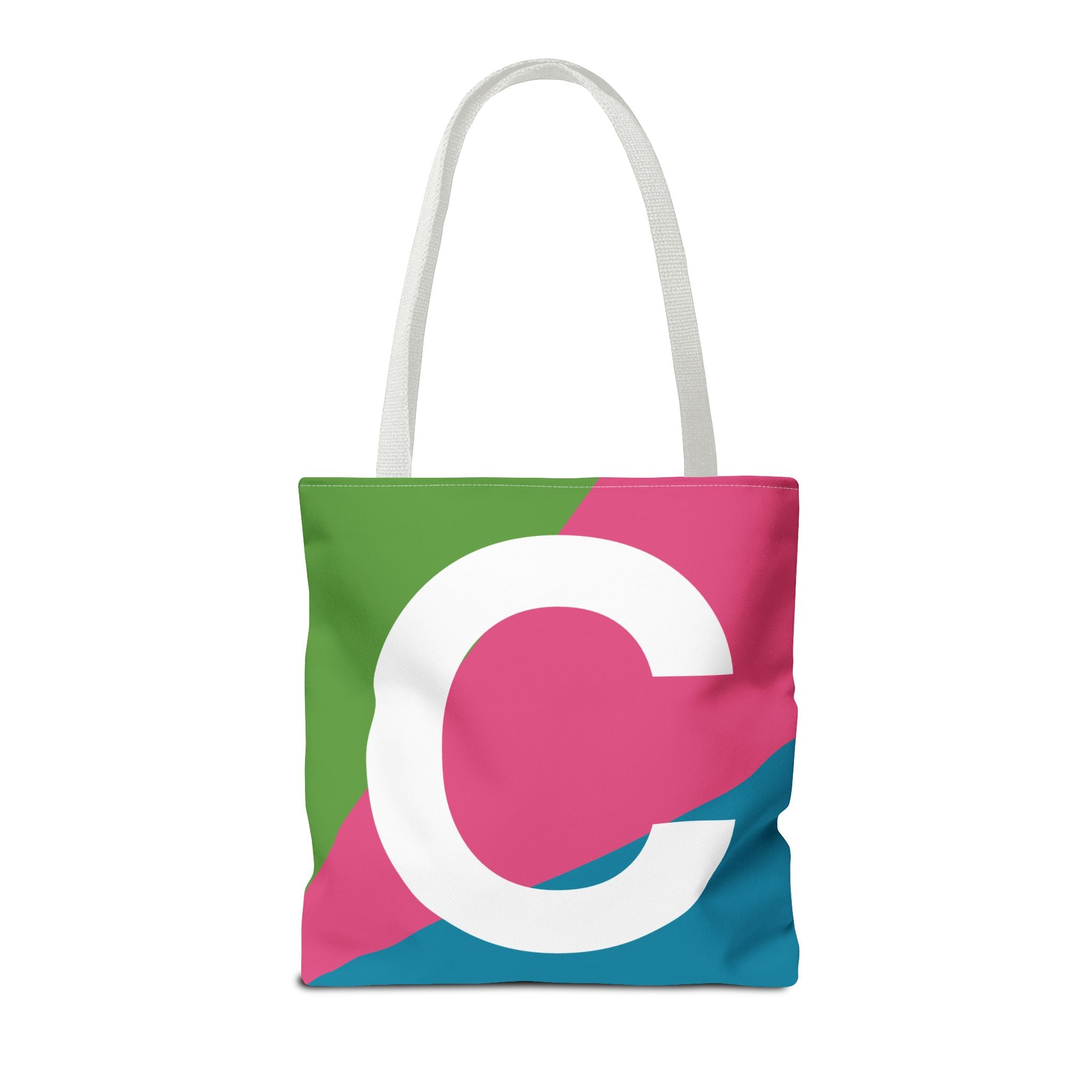 Monogram 'C' Colorblock Tote Bag — Personalized Initial C Shoulder Tote