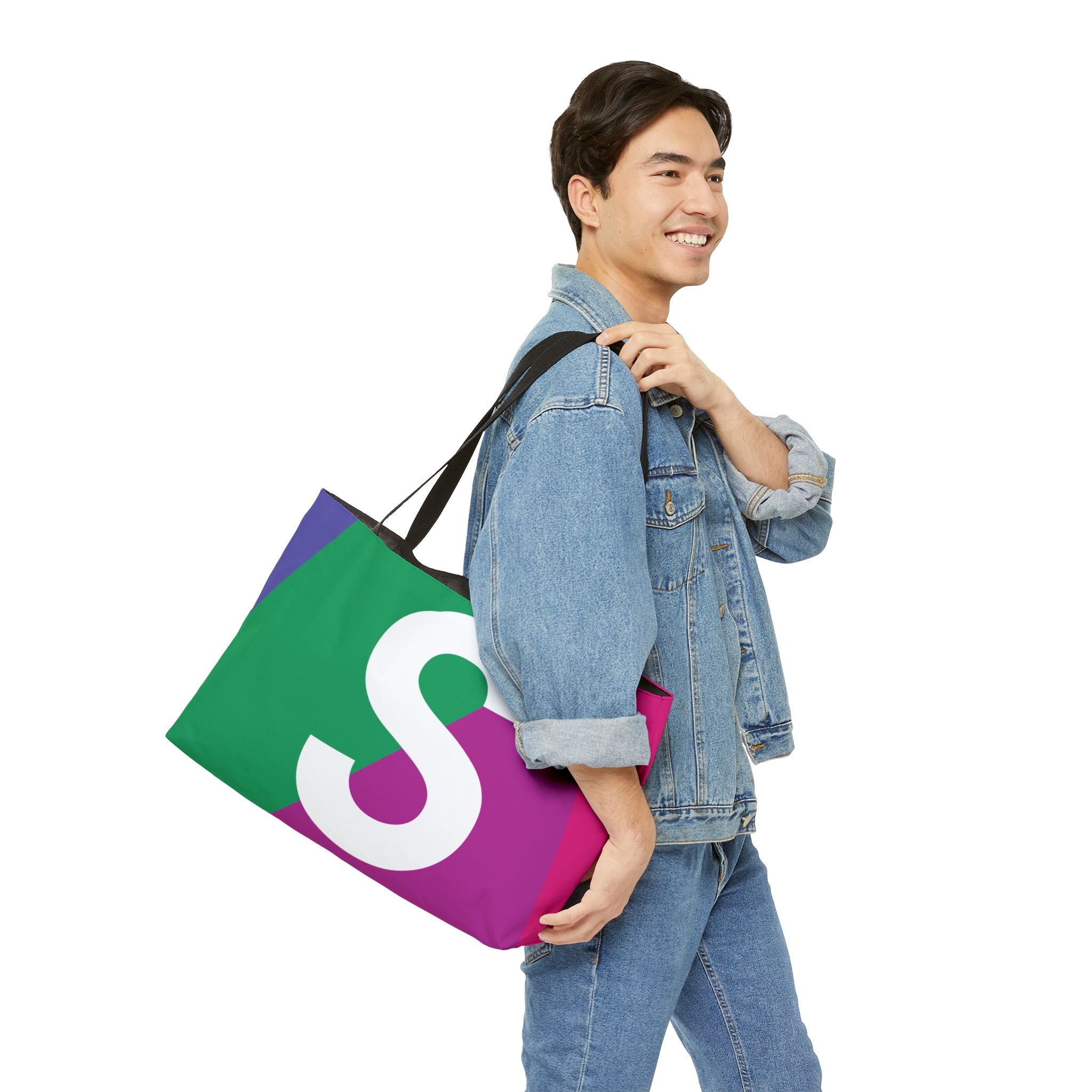 Personalized 'S' Colorblock Tote Bag — Monogram Weekender Tote
