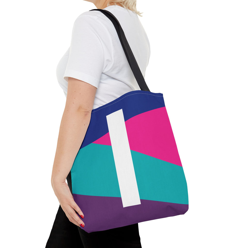 Monogram 'I' Colorblock Tote Bag — Personalized Initial I Shoulder Tote