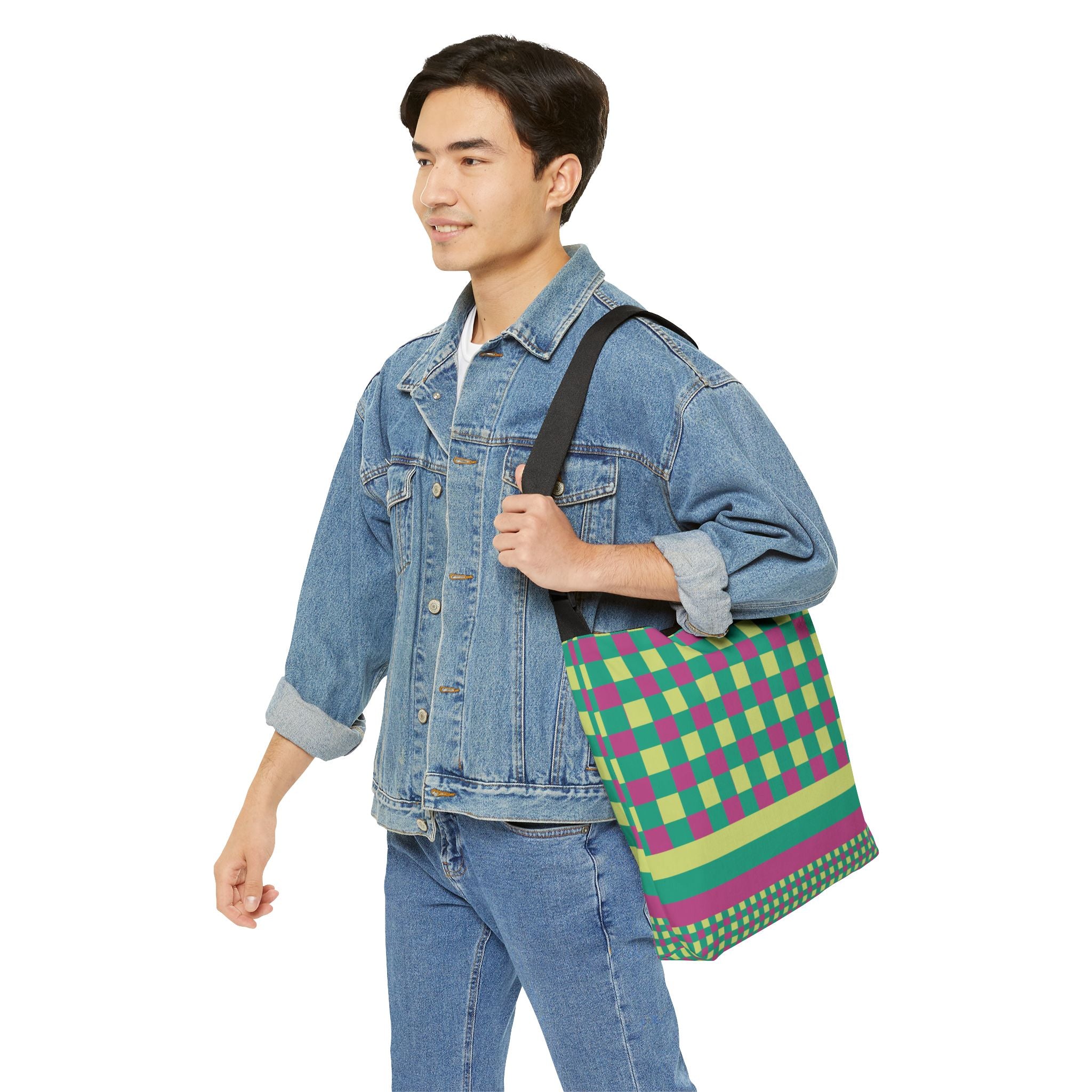 Colorblock Geometric Tote Bag