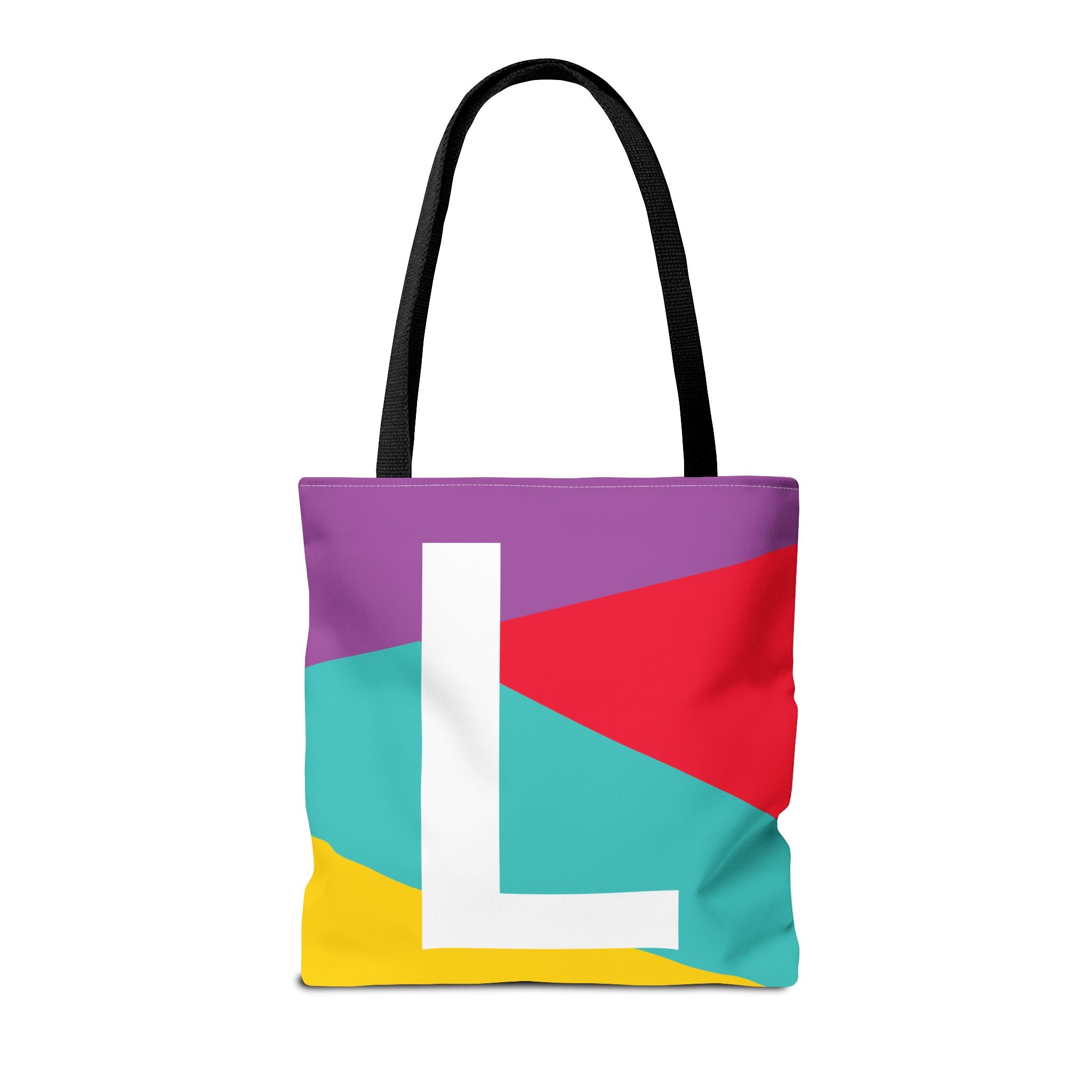 Monogram 'L' Colorblock Tote Bag — Personalized Initial L Shoulder Tote
