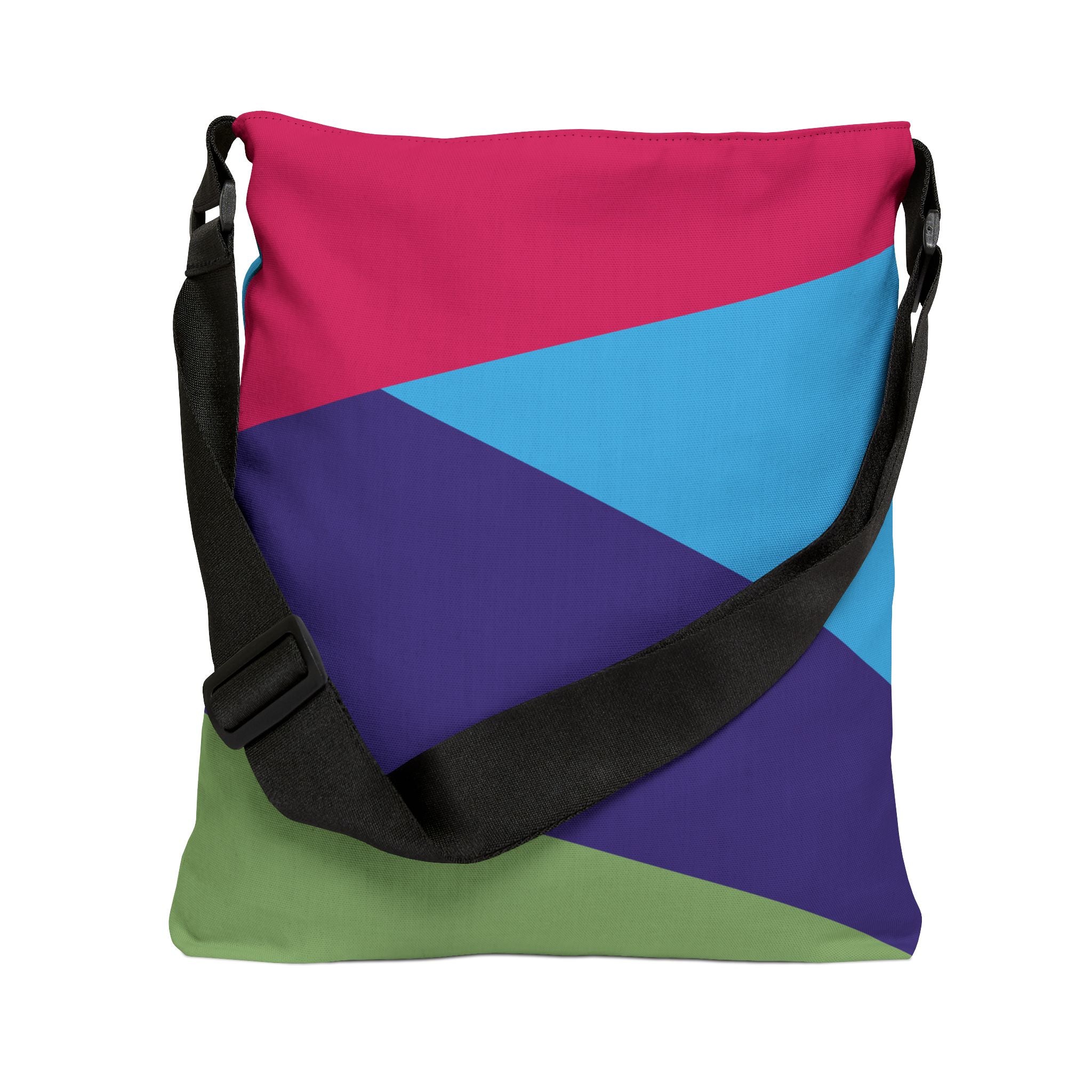 Colorblock Geometric Tote Bag — Adjustable Strap, Bright Abstract Pattern