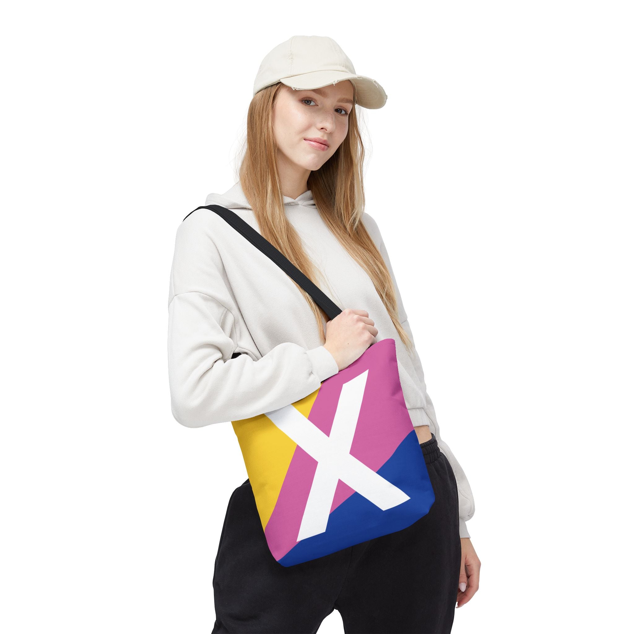 Monogram 'X' Colorblock Tote Bag — Personalized Initial X Shoulder Tote