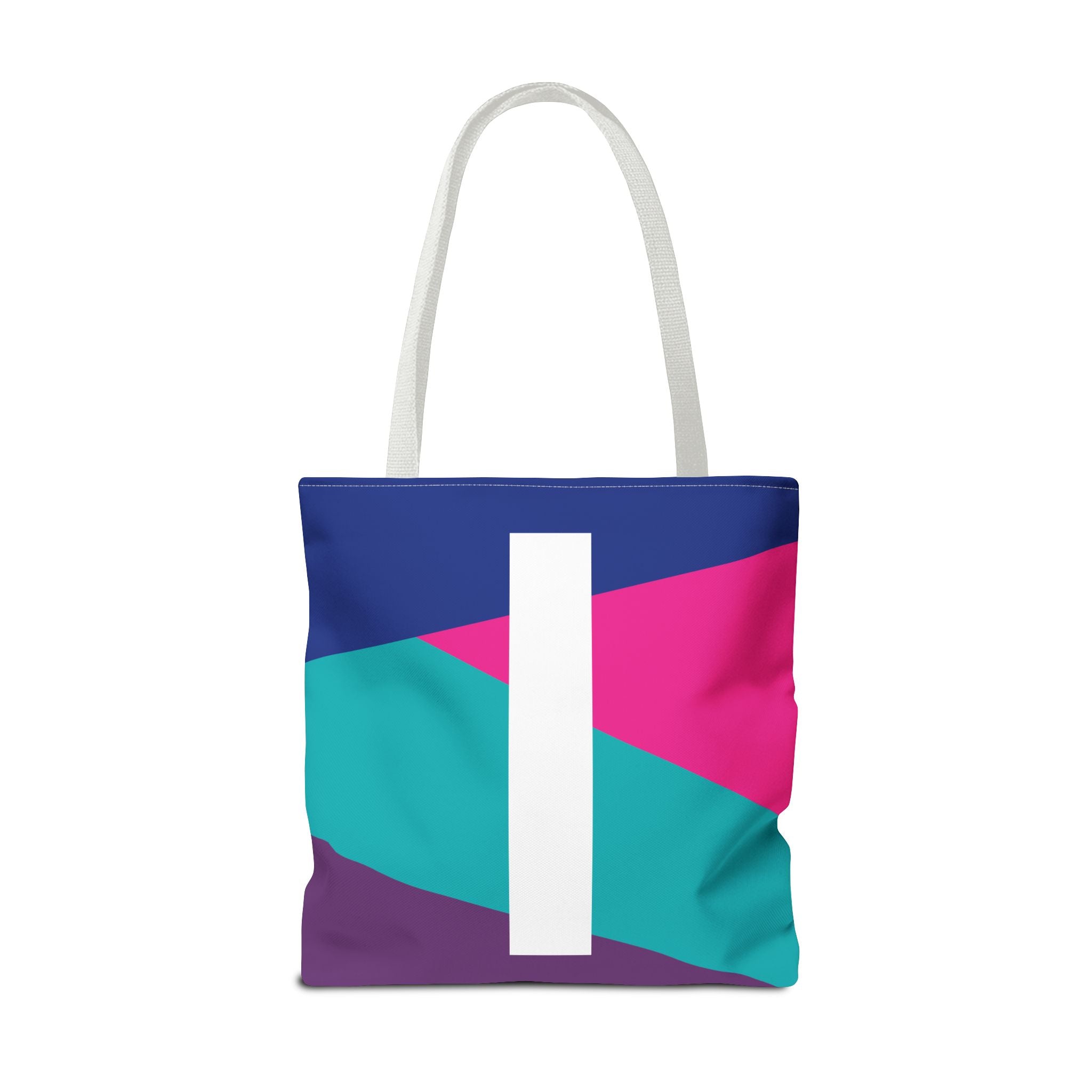 Monogram 'I' Colorblock Tote Bag — Personalized Initial I Shoulder Tote
