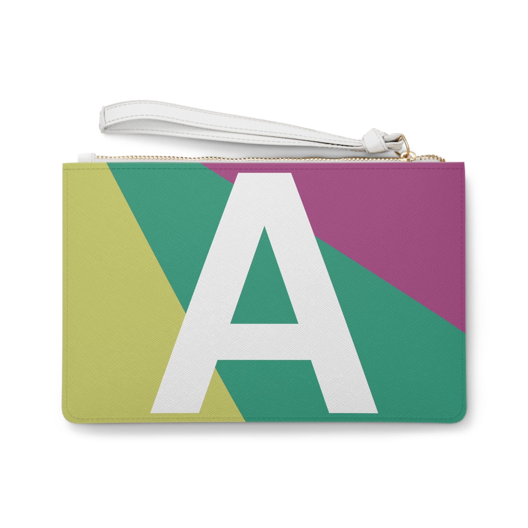 Monogram 'A' Colorblock Clutch Bag — Bold Geometric Wristlet for Everyday & Gifts