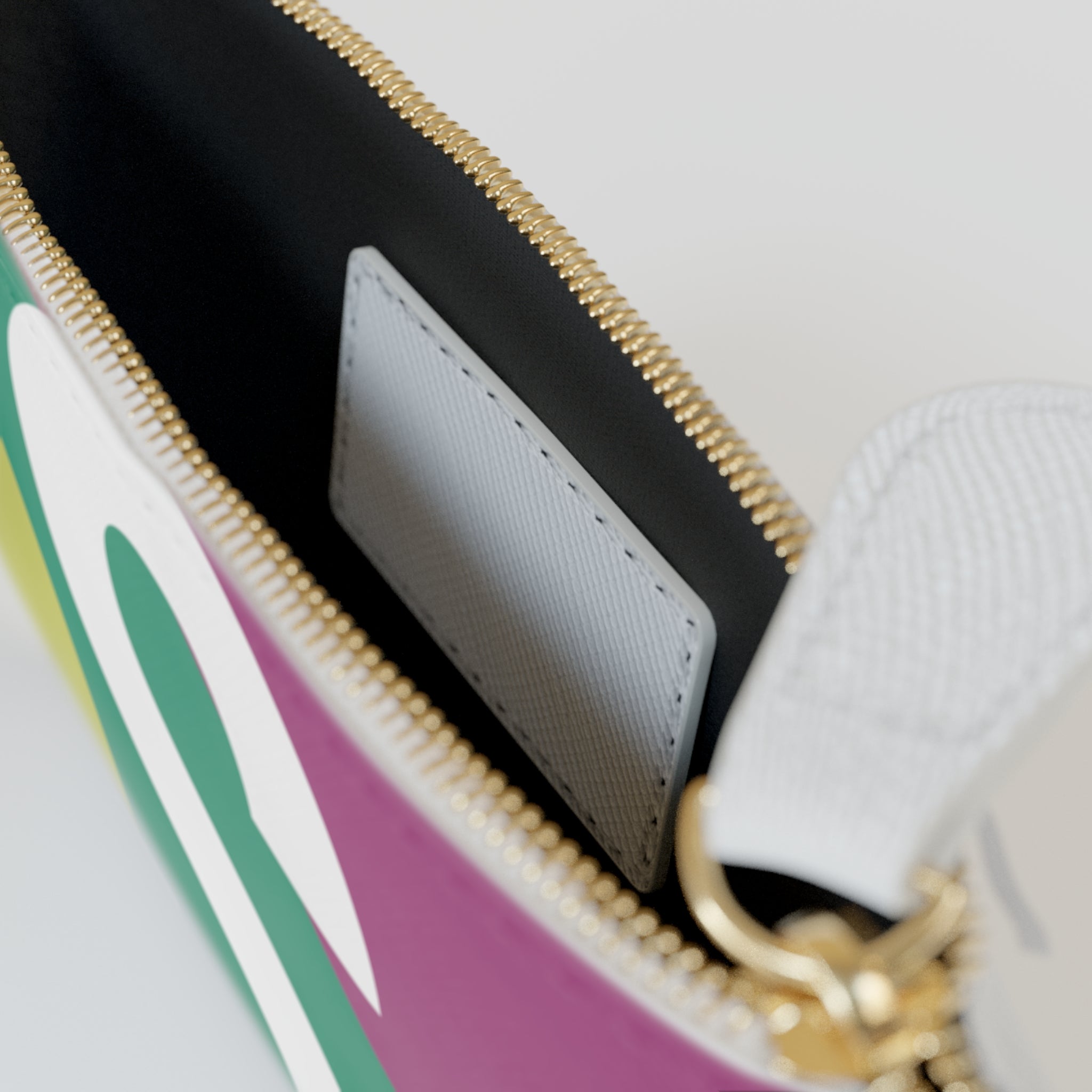 Initial S Mini Clutch — Colorblock Monogram Wristlet Wallet