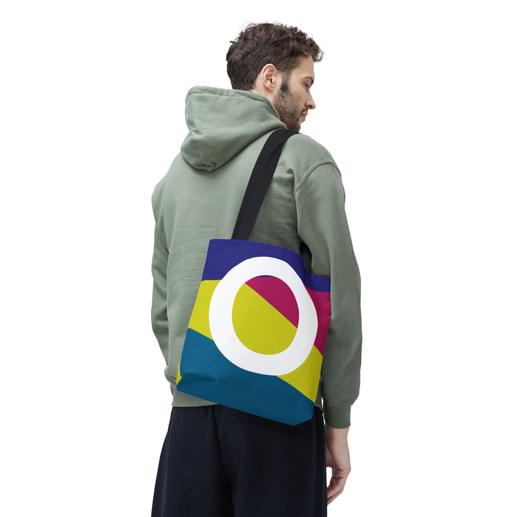 Monogram 'O' Colorblock Tote Bag — Personalized Initial O Shoulder Tote