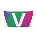 Initials Colorblock Accessory Pouch — Monogram V T-Bottom Cosmetic Bag