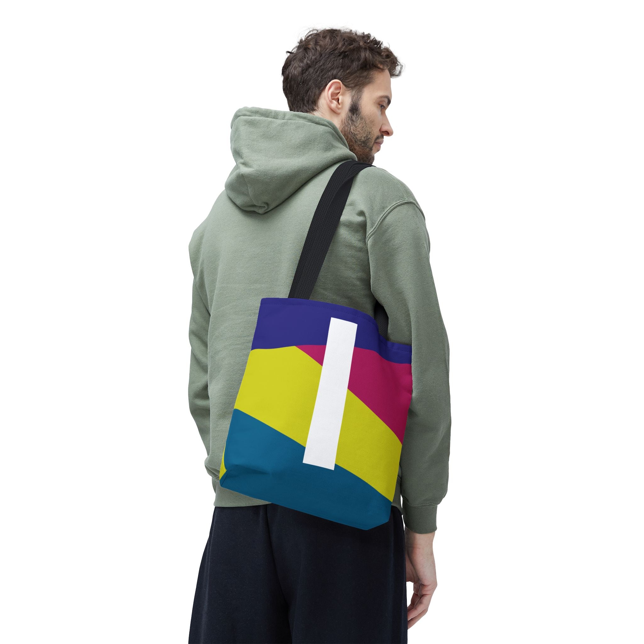 Monogram 'I' Colorblock Tote Bag — Personalized Initial I Shoulder Tote