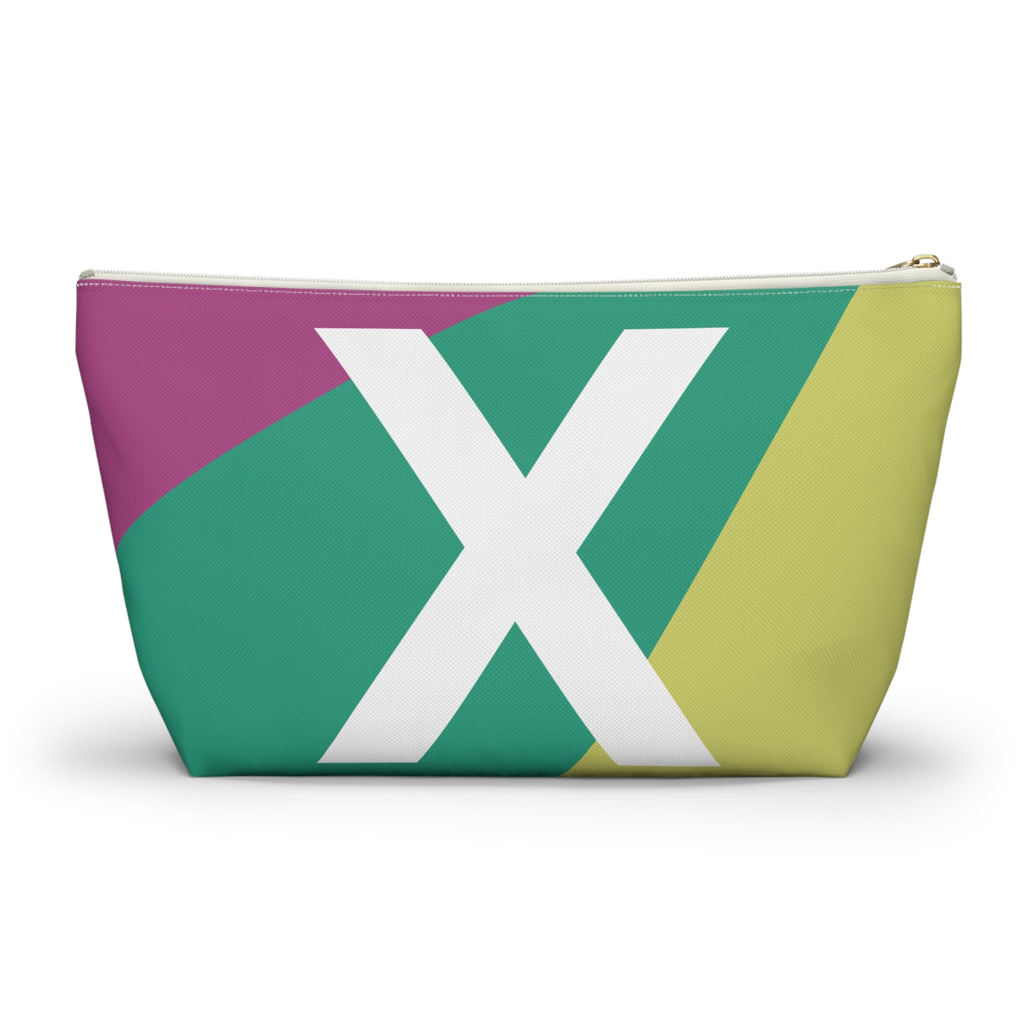 Initials Colorblock Accessory Pouch — Monogram X T-Bottom Cosmetic Bag