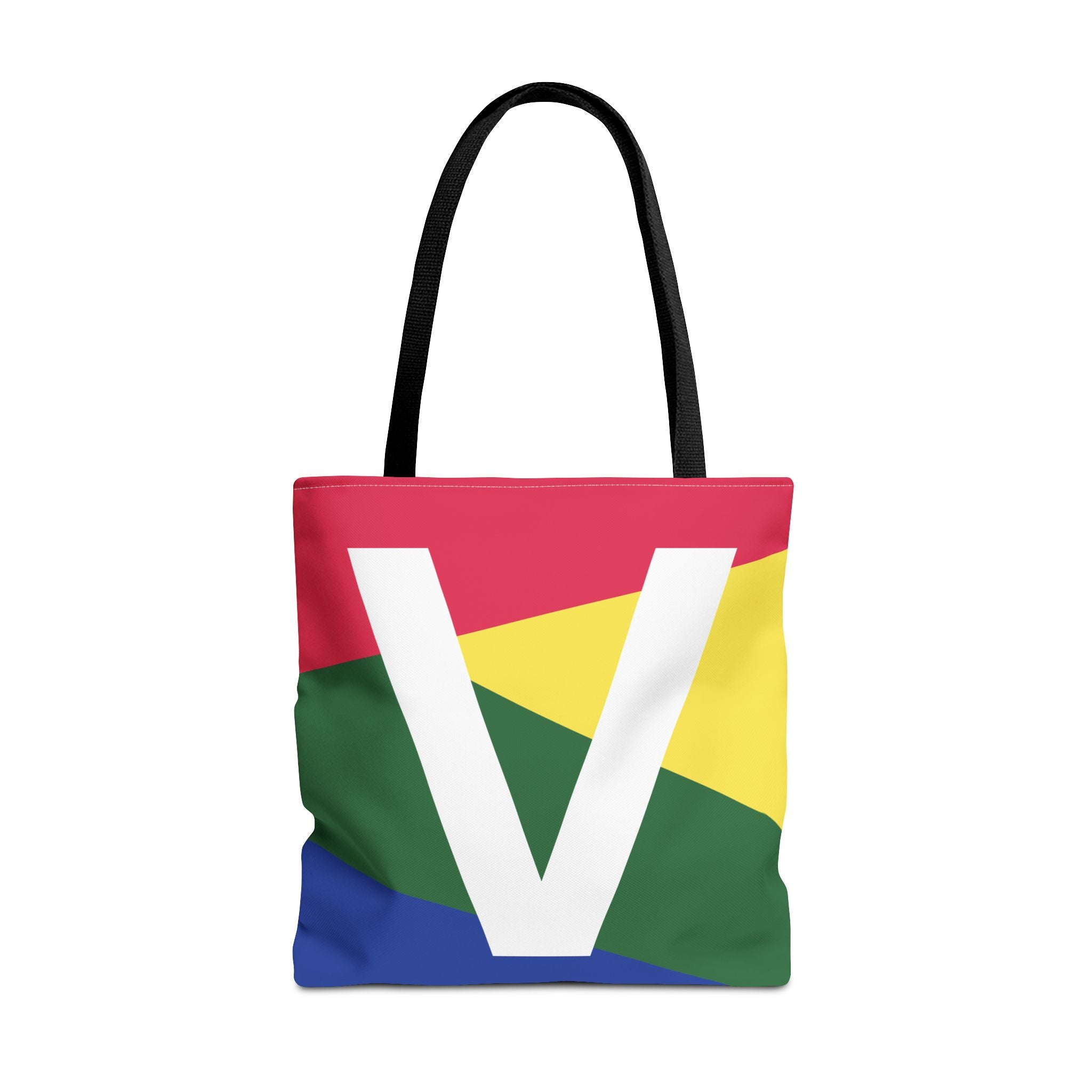 Monogram 'V' Colorblock Tote Bag — Personalized Initial V Shoulder Tote