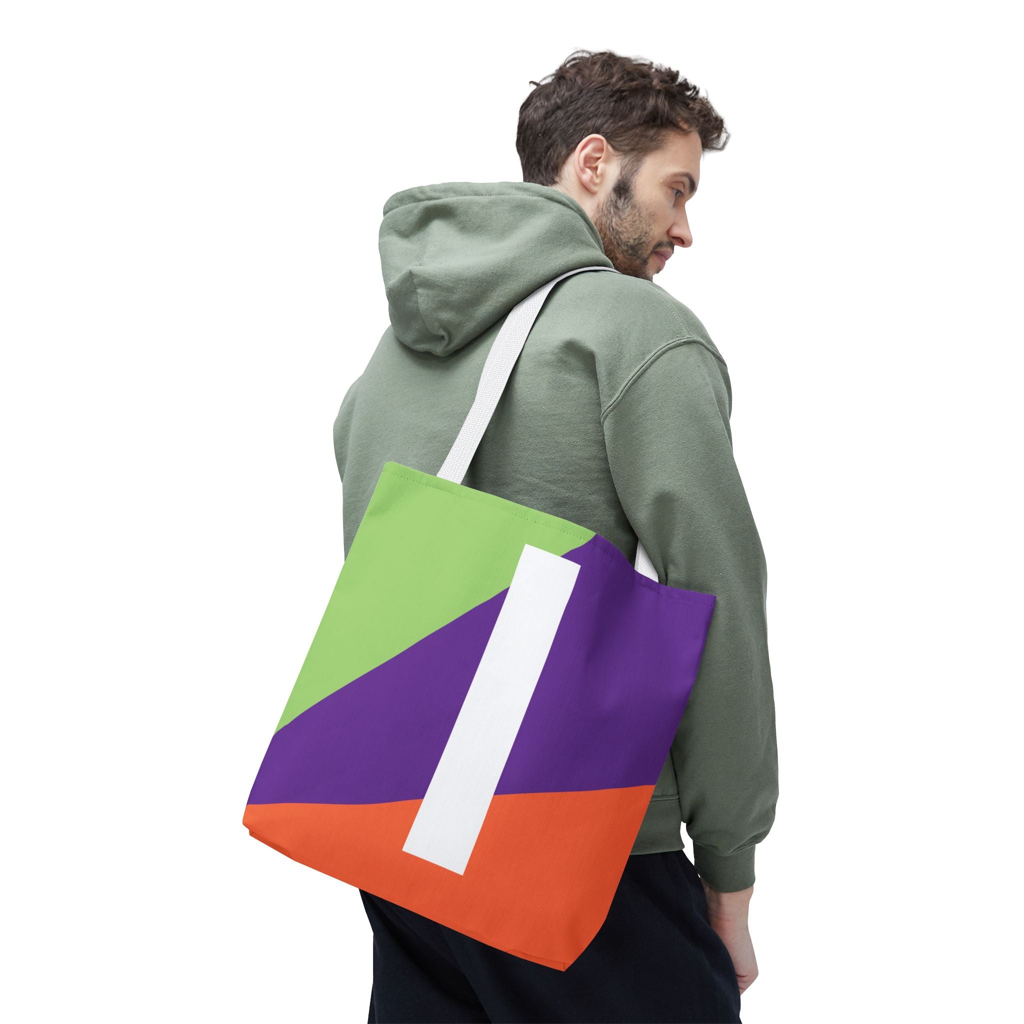 Monogram 'I' Colorblock Tote Bag — Personalized Initial I Shoulder Tote