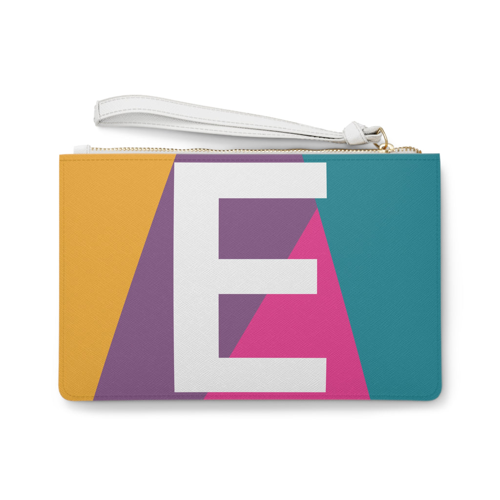 Monogram 'E' Colorblock Clutch Bag — Bold Geometric Wristlet for Everyday & Gifts