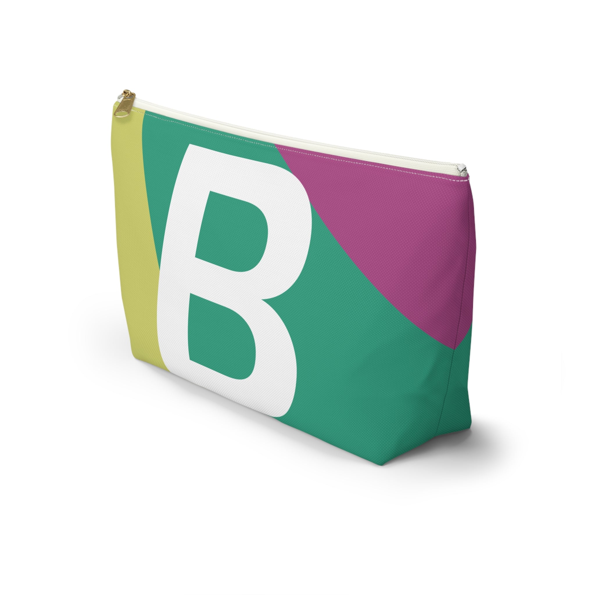 Initials Colorblock Accessory Pouch — Monogram B T-Bottom Cosmetic Bag