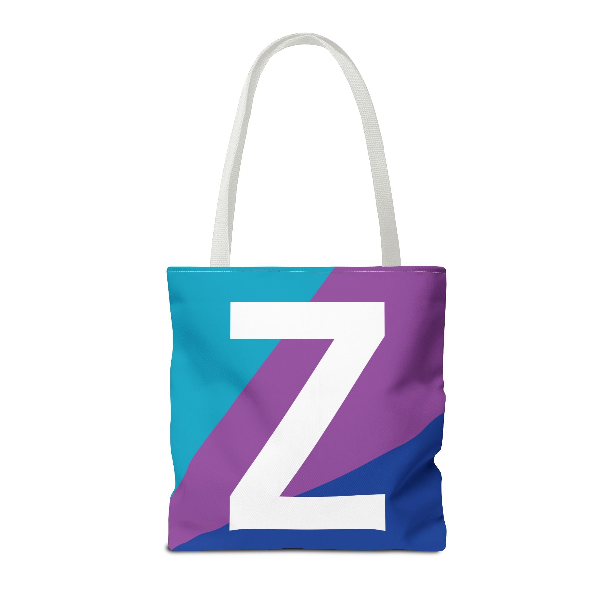 Monogram 'Z' Colorblock Tote Bag — Personalized Initial Z Shoulder Tote