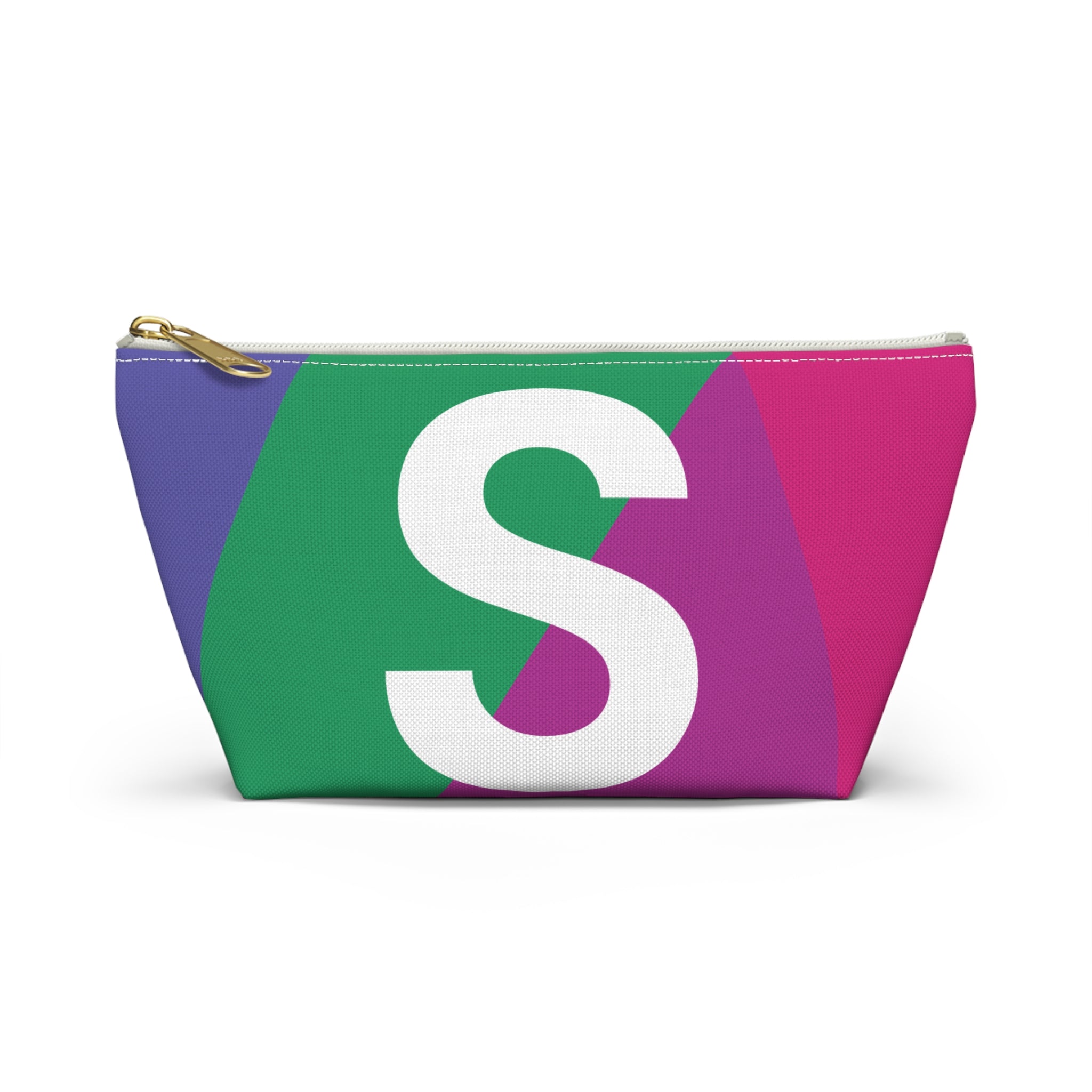 Initials Colorblock Accessory Pouch — Monogram S T-Bottom Cosmetic Bag