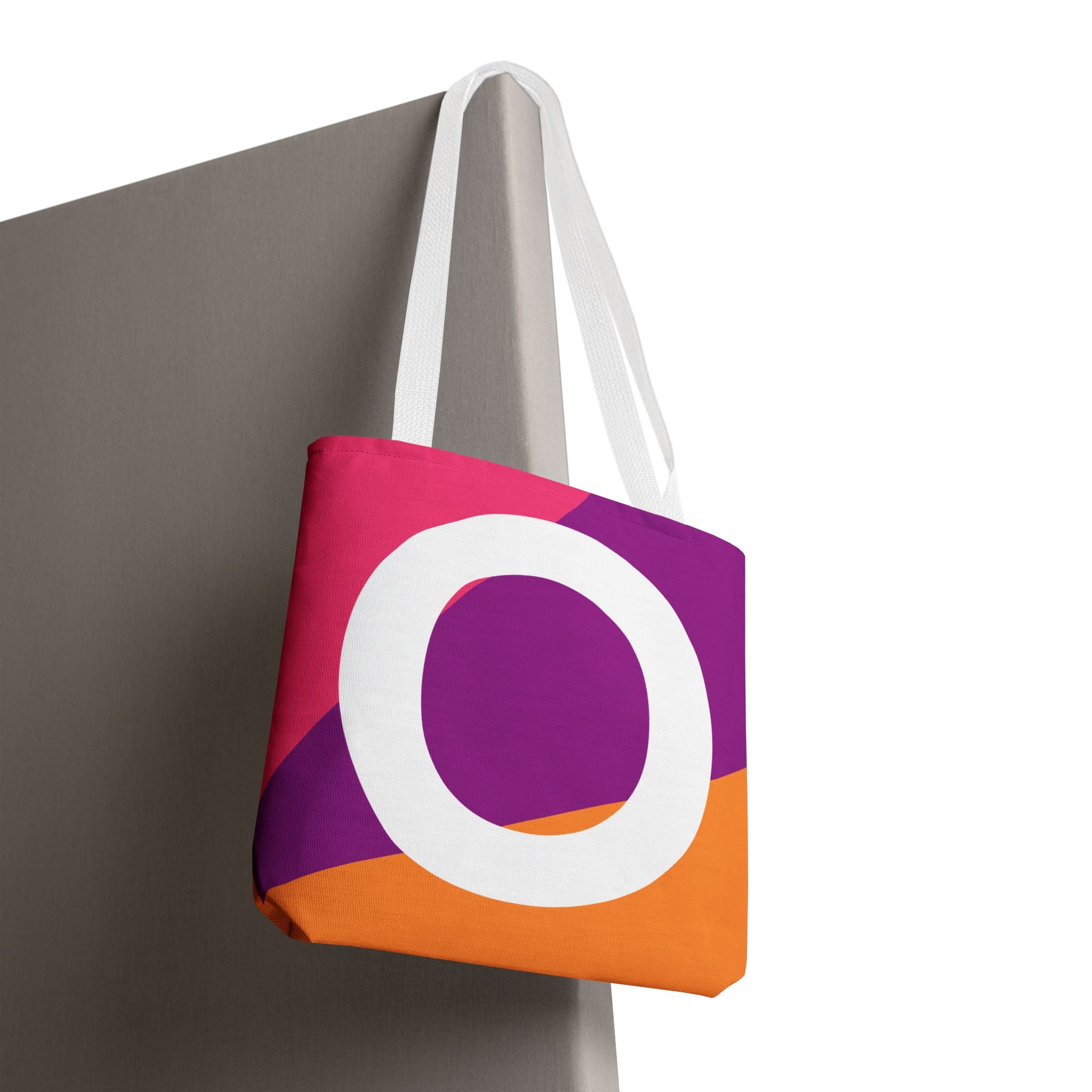 Monogram 'O' Colorblock Tote Bag — Personalized Initial O Shoulder Tote
