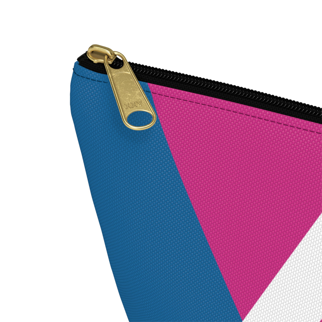 Initials Colorblock Accessory Pouch — Monogram A T-Bottom Cosmetic Bag