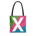 Monogram 'X' Colorblock Tote Bag — Personalized Initial X Shoulder Tote