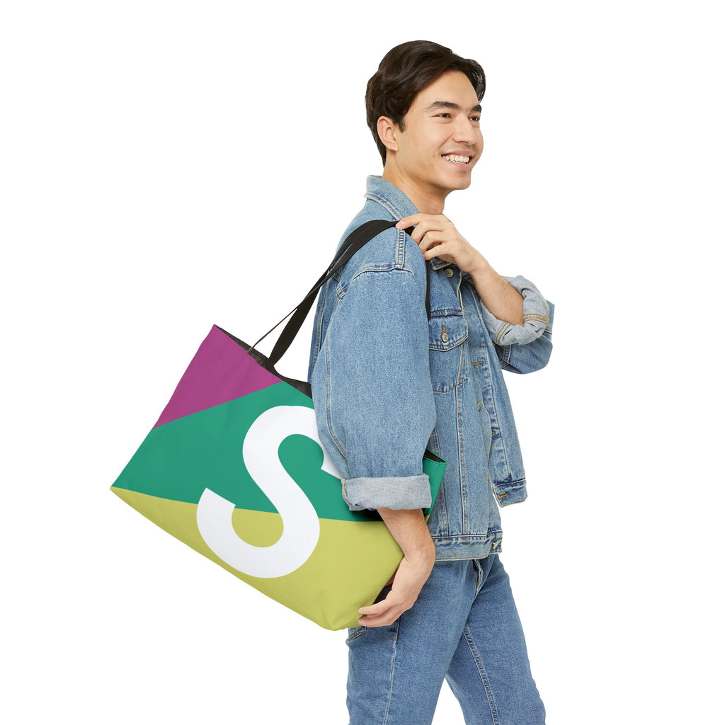 Personalized 'S' Colorblock Tote Bag — Monogram Weekender Tote