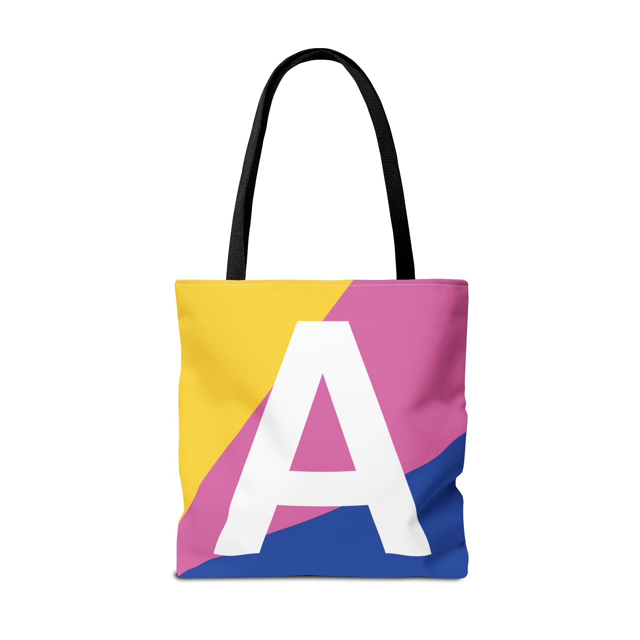 Monogram 'A' Colorblock Tote Bag — Personalized Initial A Shoulder Tote