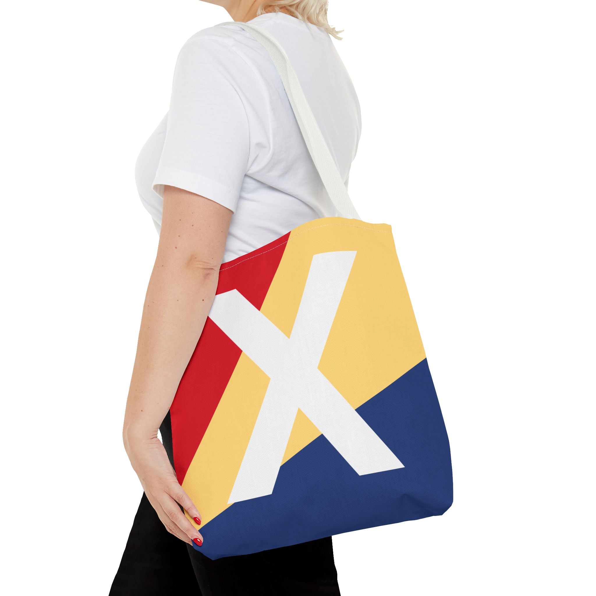 Monogram 'X' Colorblock Tote Bag — Personalized Initial X Shoulder Tote