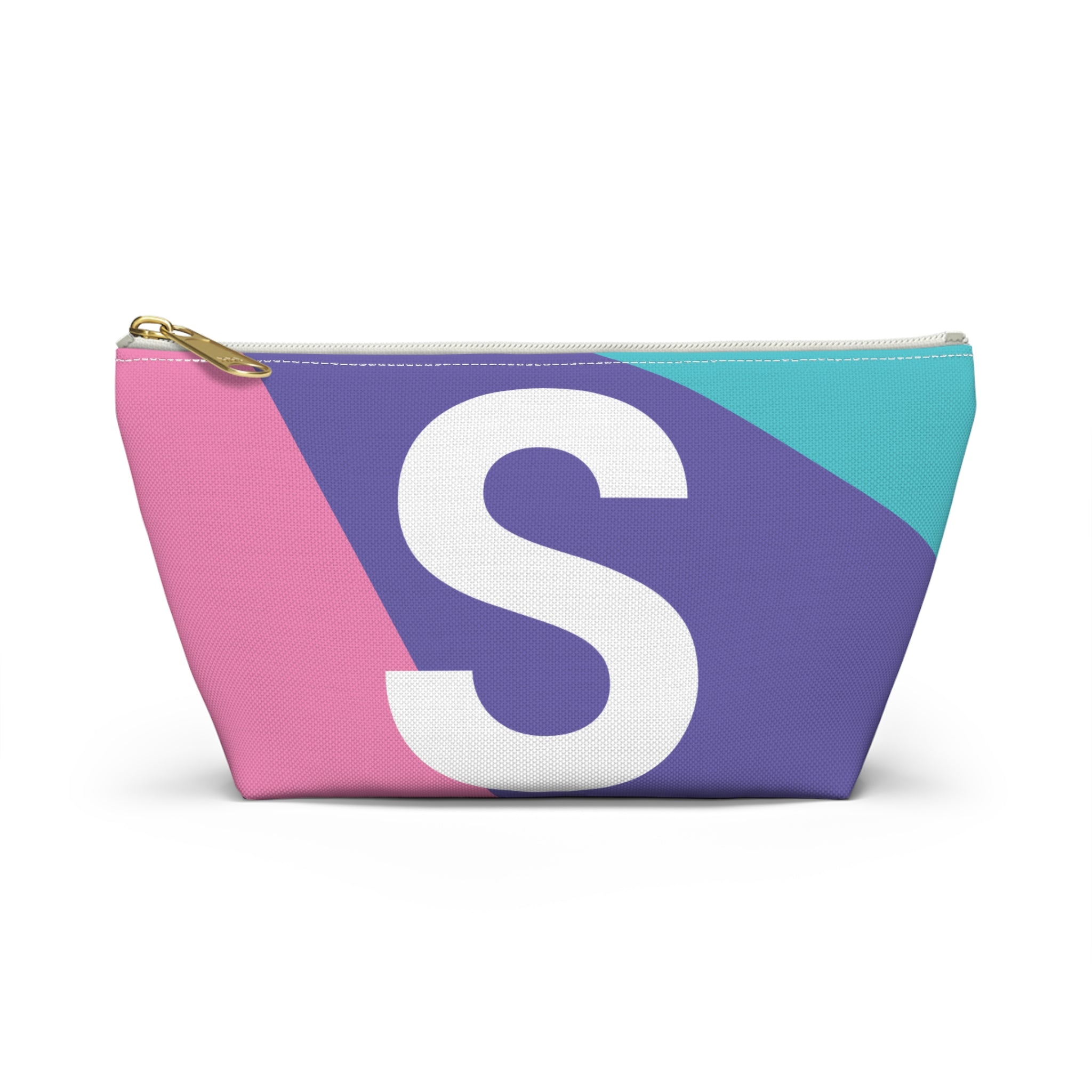 Initials Colorblock Accessory Pouch — Monogram S T-Bottom Cosmetic Bag