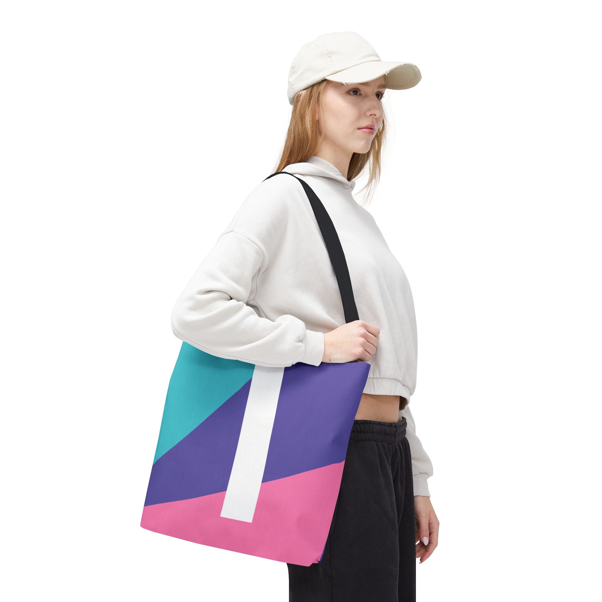 Monogram 'I' Colorblock Tote Bag — Personalized Initial I Shoulder Tote