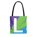 Monogram 'L' Colorblock Tote Bag — Personalized Initial L Shoulder Tote