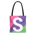 Monogram 'S' Colorblock Tote Bag — Personalized Initial S Shoulder Tote
