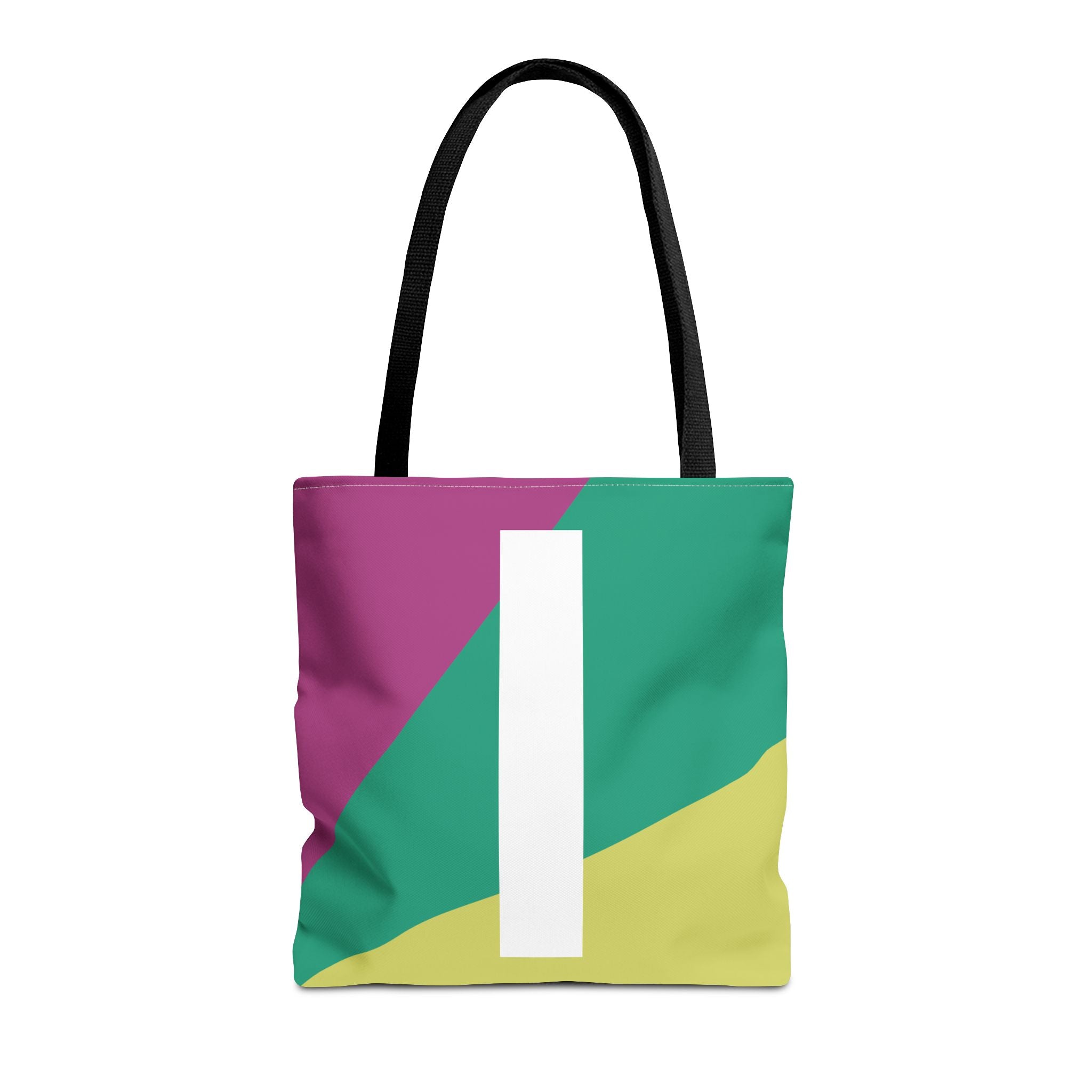 Monogram 'I' Colorblock Tote Bag — Personalized Initial I Shoulder Tote