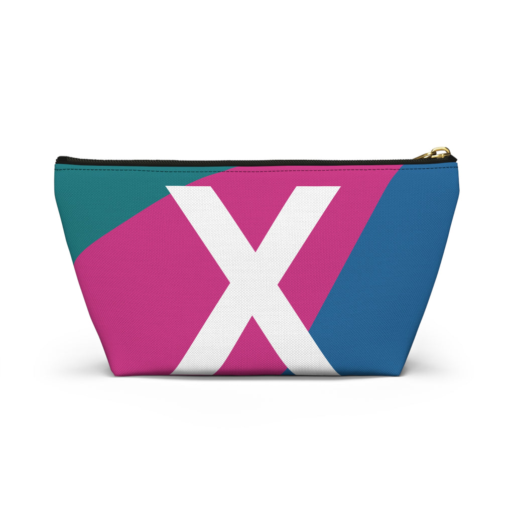 Initials Colorblock Accessory Pouch — Monogram X T-Bottom Cosmetic Bag