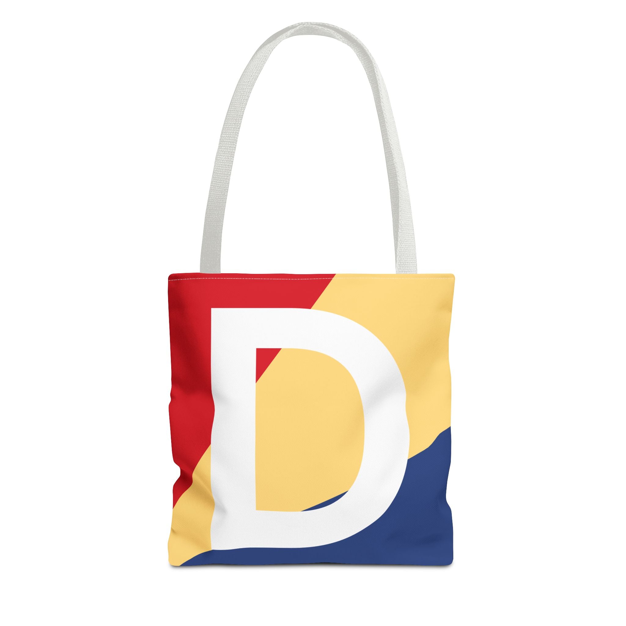 Monogram 'D' Colorblock Tote Bag — Personalized Initial D Shoulder Tote