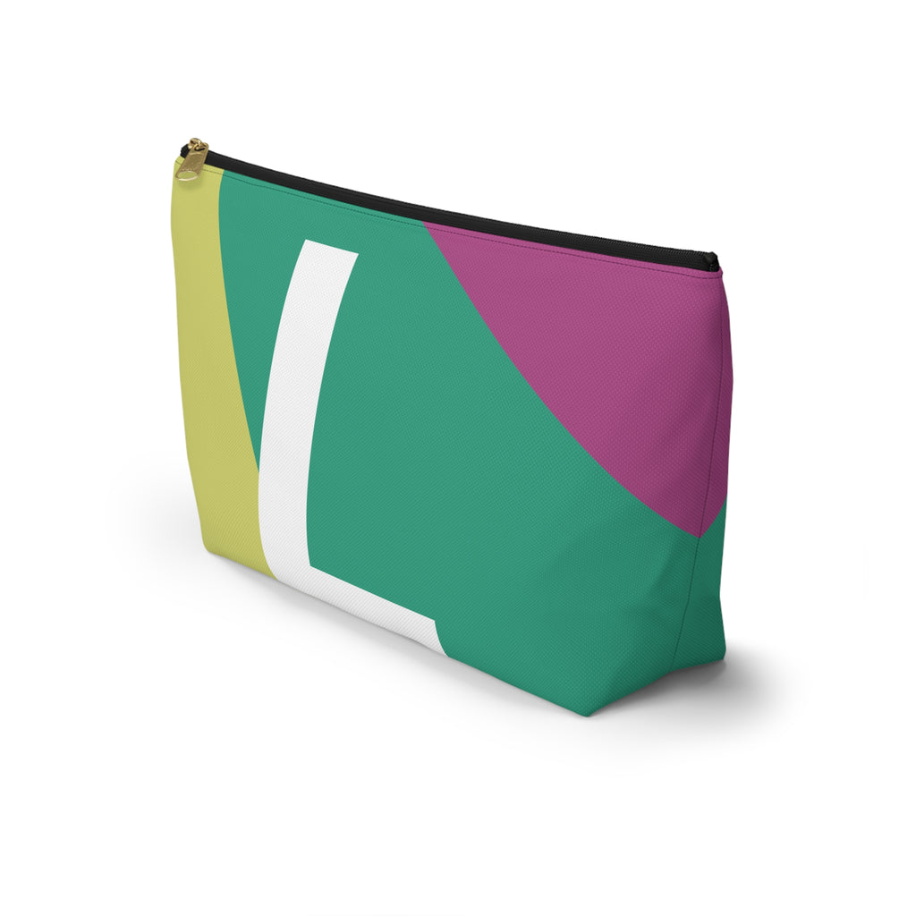 Initials Colorblock Accessory Pouch — Monogram L T-Bottom Cosmetic Bag