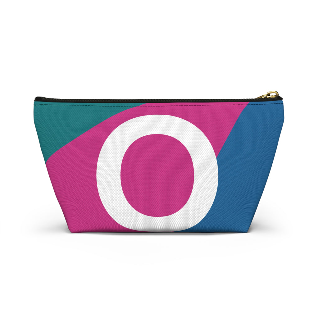 Initials Colorblock Accessory Pouch — Monogram O T-Bottom Cosmetic Bag