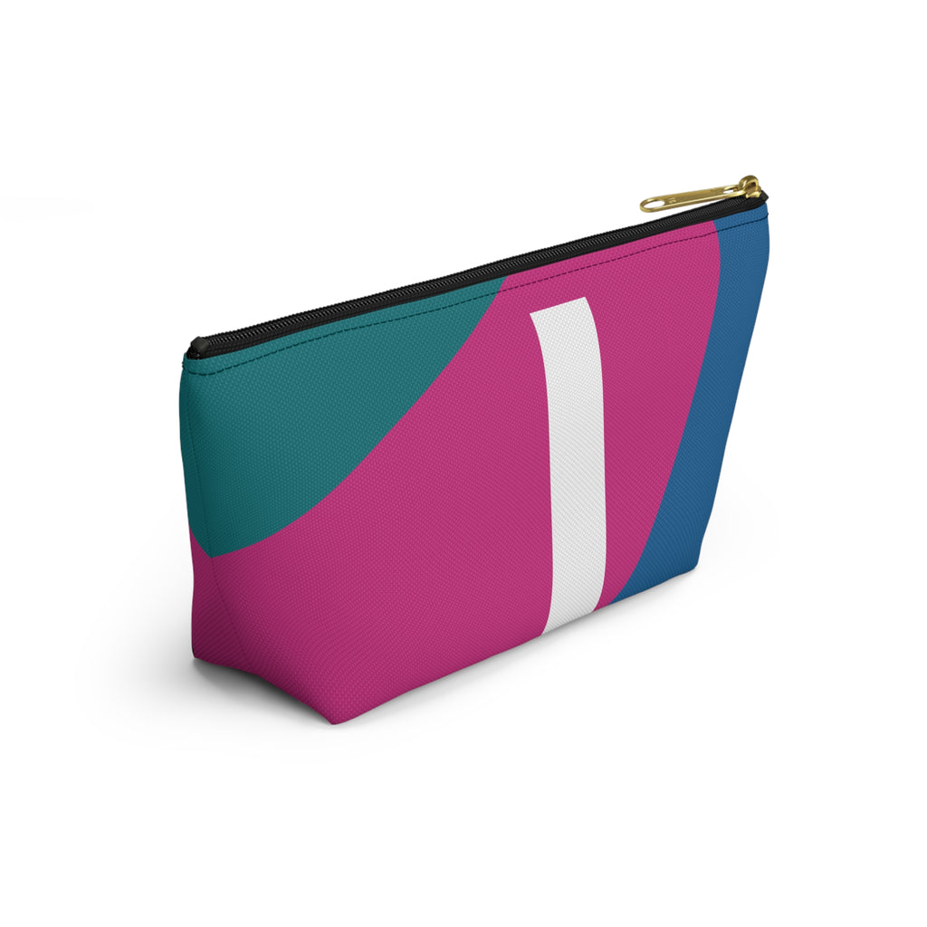 Initials Colorblock Accessory Pouch — Monogram I T-Bottom Cosmetic Bag