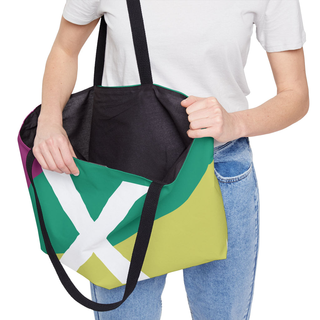 Personalized 'X' Colorblock Tote Bag — Monogram Weekender Tote