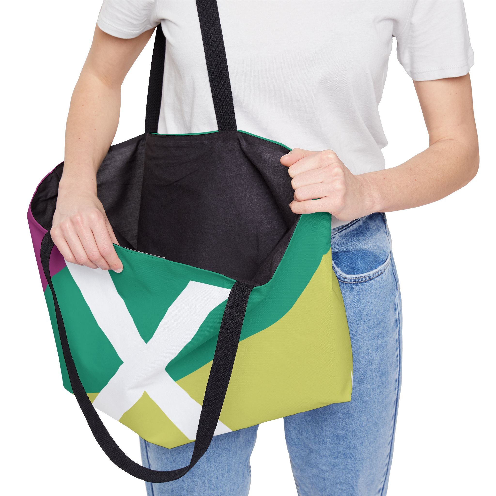Personalized 'X' Colorblock Tote Bag — Monogram Weekender Tote