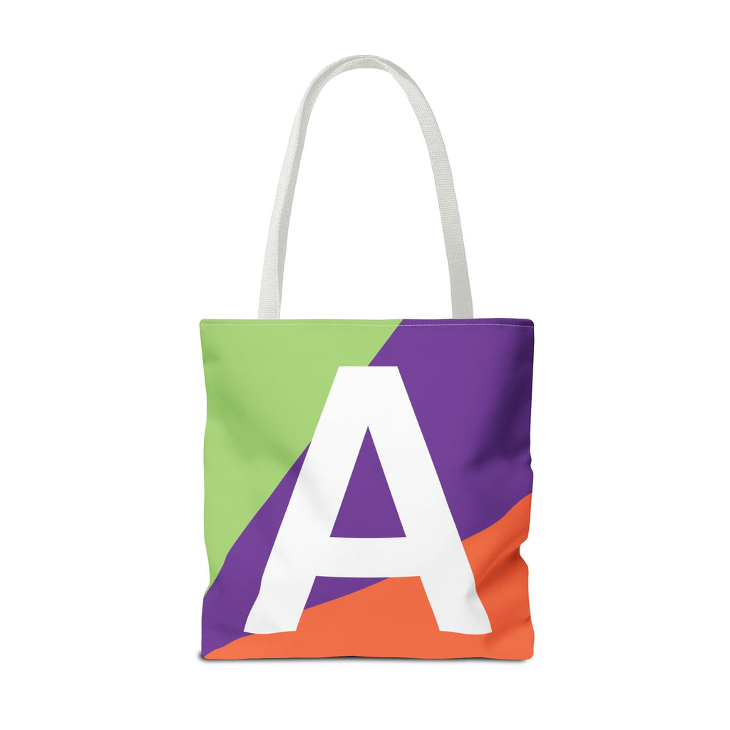 Monogram 'A' Colorblock Tote Bag — Personalized Initial A Shoulder Tote