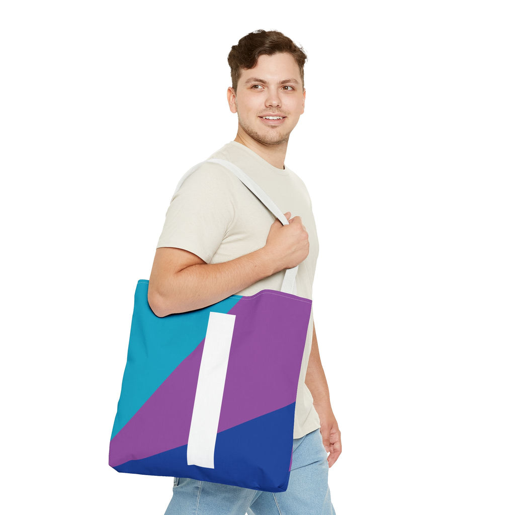 Monogram 'I' Colorblock Tote Bag — Personalized Initial I Shoulder Tote