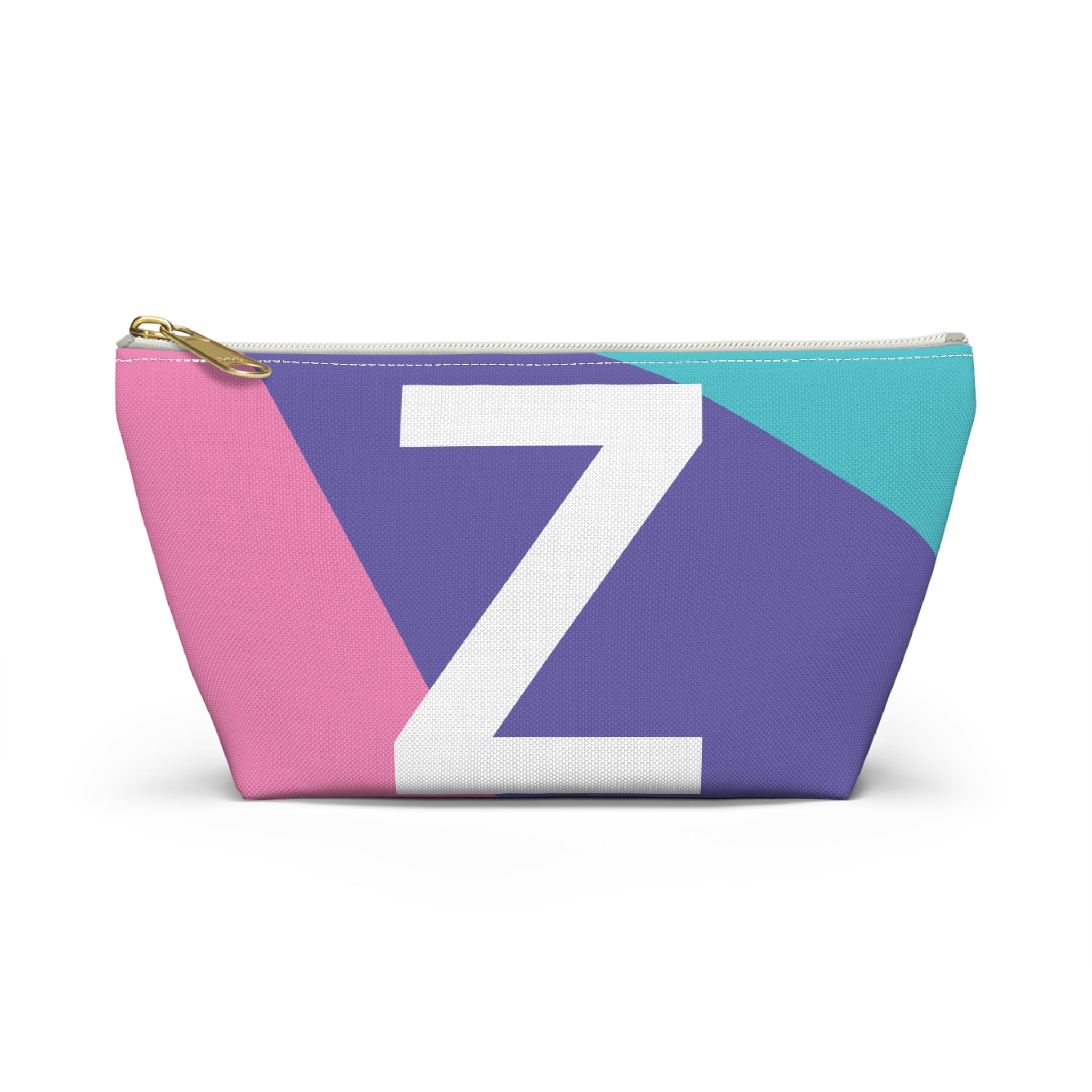 Initials Colorblock Accessory Pouch — Monogram Z T-Bottom Cosmetic Bag