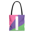 Monogram 'I' Colorblock Tote Bag — Personalized Initial I Shoulder Tote