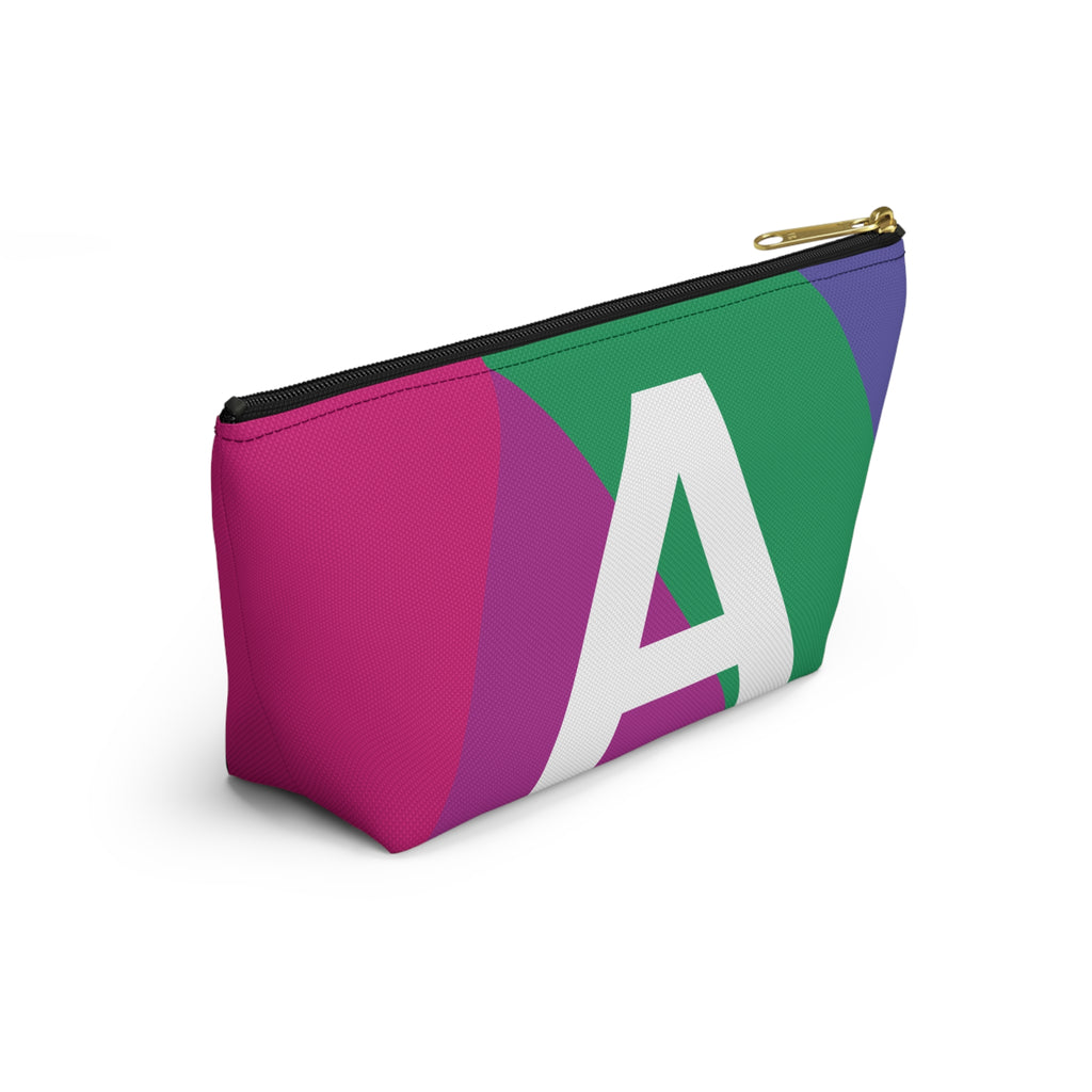 Initials Colorblock Accessory Pouch — Monogram A T-Bottom Cosmetic Bag