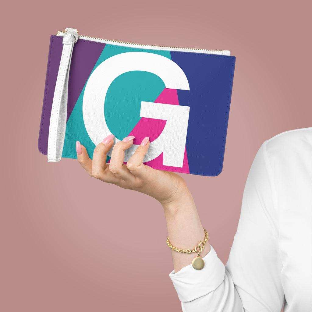 Monogram 'G' Colorblock Clutch Bag — Bold Geometric Wristlet for Everyday & Gifts