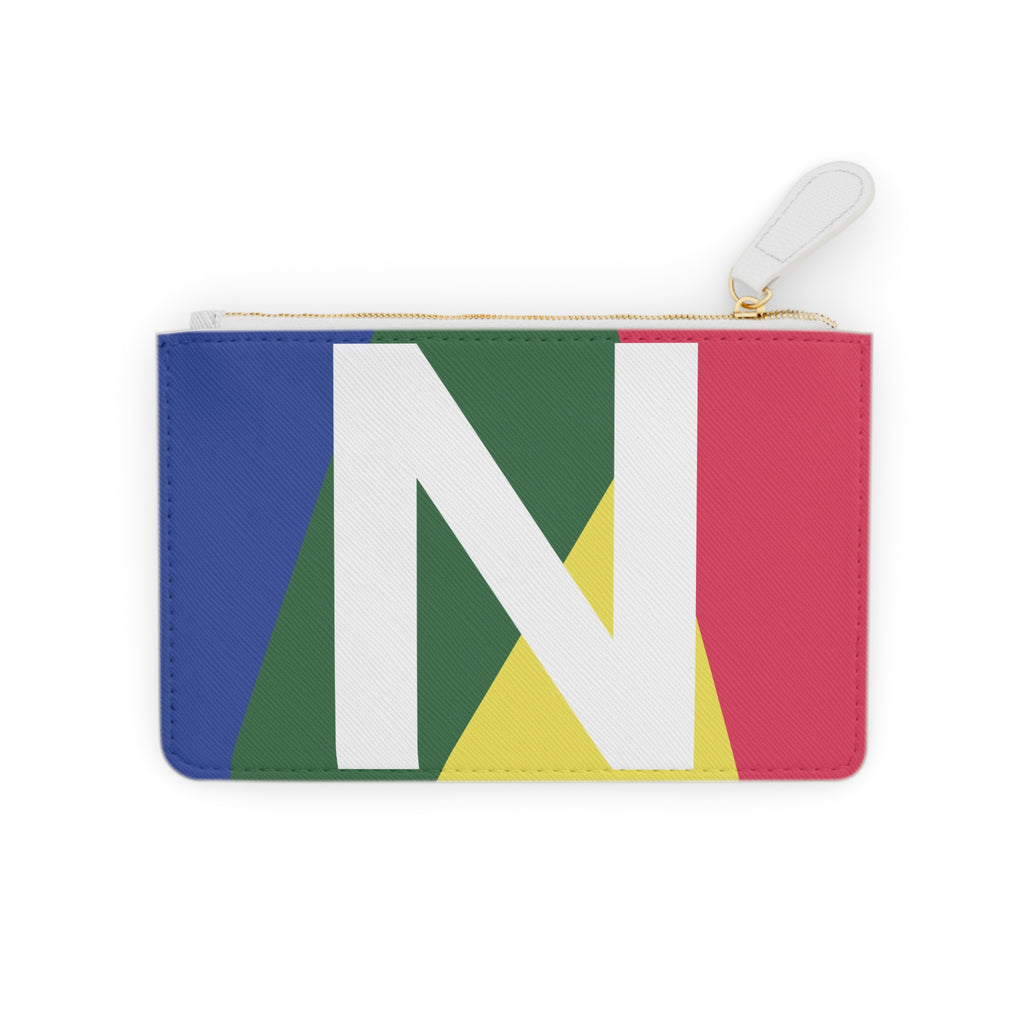Initial N Mini Clutch — Colorblock Monogram Wristlet Wallet
